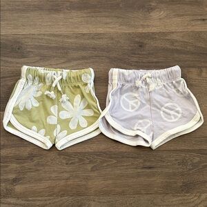 Kids Peace and Floral Print Shorts Set